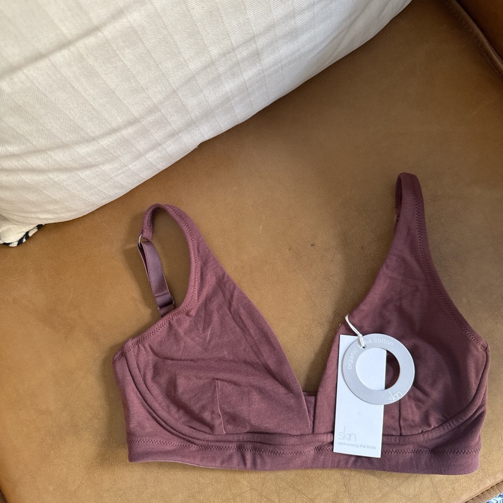 Skin Walnut Organic Cotton Gracelynne V-neck Bralette